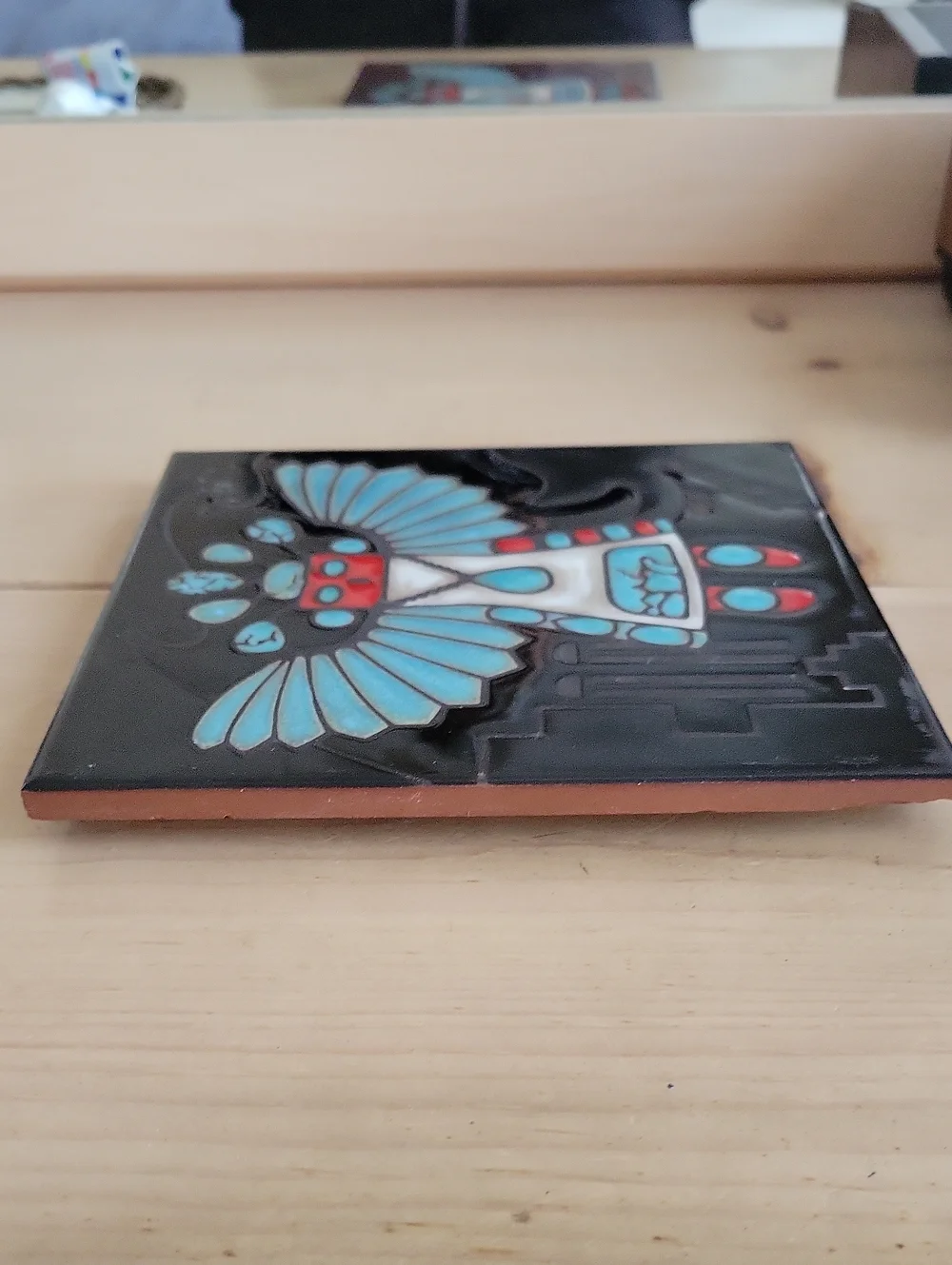 Vintage Cleo Teissedre 1988 Handpainted Ceramic Tile